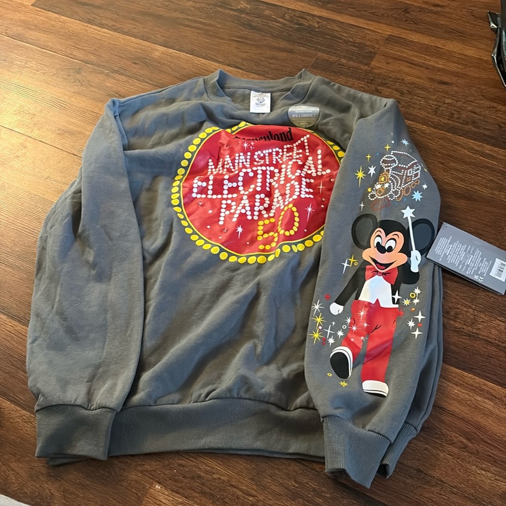 NWT Disney Main Street Electrical Parade 50th Anniversary Crewneck, LIGHTS UP!
